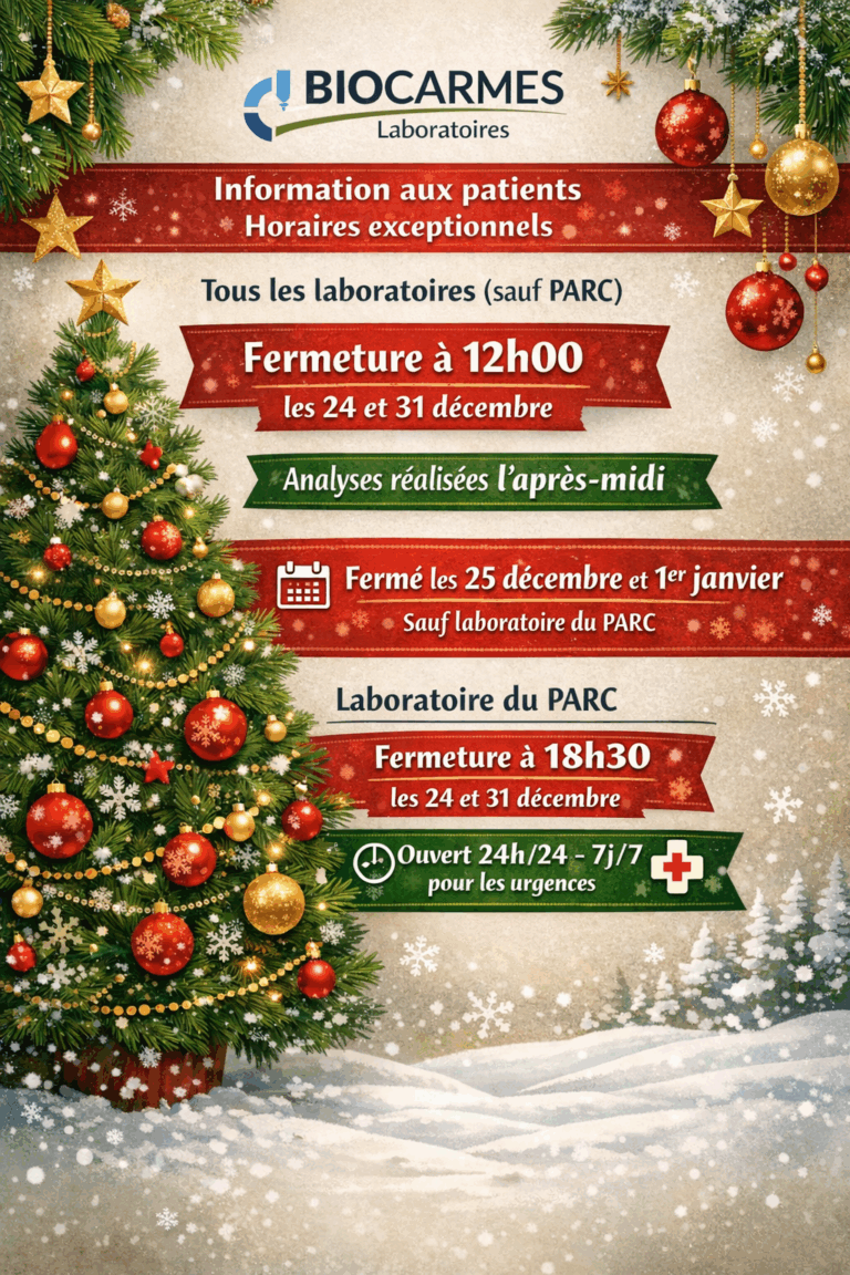 Information aux patients – Horaires exceptionnels